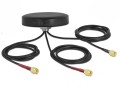 DeLOCK Antena dwupasmowa LTE MIMO WLAN 802.11 ac/ax/a/h/b/g/n 3 x SMA męski RG-174 1 m montaż na śruby, polowa, czarna - 2948318