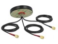 DeLOCK Antena dwupasmowa LTE MIMO WLAN 802.11 ac/ax/a/h/b/g/n 3 x SMA męski RG-174 1 m montaż na śruby, polowa, czarna - 2948319