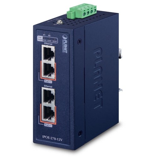PLANET IPOE-270-12V przełącznik sieciowy Obsługa PoE Niebieski - 2948627
