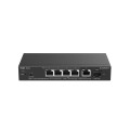 Ruijie Networks RG-ES206MG-P przełącznik sieciowy Zarządzany L2 2.5G Ethernet (100/1000/2500) Obsługa PoE Montaż na biurku/ścianie Czarny - 2948682