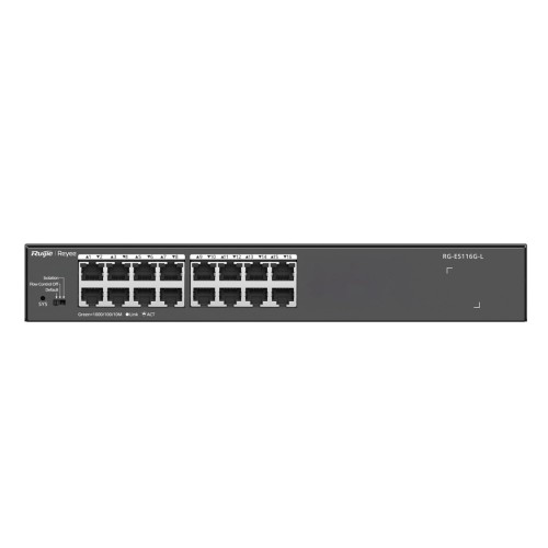 Ruijie Networks RG-ES116G-L przełącznik sieciowy Nie zarządzany L2 Gigabit Ethernet (10/100/1000) Czarny - 2948725