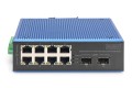 Industrial 8+2-Port Fast Ethernet PoE Switch 8 Port PoE FE RJ45, 2 GE SFP Ports - 2948727