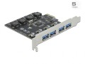 DeLOCK Karta PCI Express x1 do 4 x zewnętrzne USB Typ-A żeński SuperSpeed USB (USB 3.2 Gen 1) - 2927908