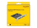 DeLOCK Karta PCI Express x1 do 4 x zewnętrzne USB Typ-A żeński SuperSpeed USB (USB 3.2 Gen 1) - 2927911