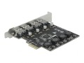 DeLOCK Karta PCI Express x1 do 4 x zewnętrzne USB Typ-A żeński SuperSpeed USB (USB 3.2 Gen 1) - 2927909