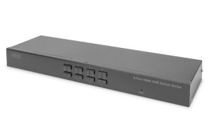 Przełącznik KVM 8 portowy, Rack 19", 4K 30Hz, 8xHDMI IN, 1xHDMI OUT, 2xUSB A