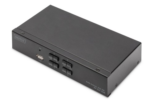 Przełącznik KVM, 4 portowy, 4K 60Hz, 4xDP IN, 1xDP OUT, 2xUSB A, 2x Audio IN&OUT - 2949600