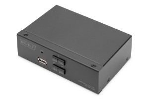 Digitus Przełącznik KVM, 2x1 DP, DP Out, USB