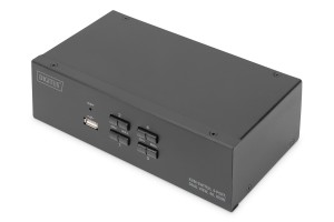 Digitus Przełącznik KVM, 4-portowy, obsługa dwóch monitorów, 4K, HDMI®
