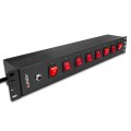 Lindy 73025 rozdzielacz zasilania PDU 8 x gniazdo sieciowe 1.5U Czarny - 2949830