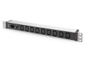 Digitus Listwa zasilająca z profilem aluminiowym, 9 gniazd, wejście IEC C14 - 2949835