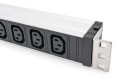 Digitus Listwa zasilająca z profilem aluminiowym, 9 gniazd, wejście IEC C14 - 2949838
