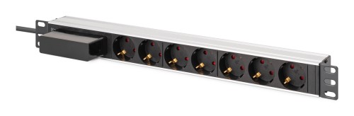 Digitus Aluminiowa listwa gniazdowa, 7-drożna z wyłącznikiem automatycznym - 2928485