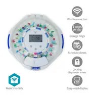 Dyspenser na tabletki Nedis SmartLife 28 przegródek, 9 przypomnień Biały