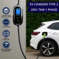 Qoltec Mobilna ładowarka do samochodu elektrycznego EV i hybryd z regulacją 2w1 Typ2 | 7kW | 230V | CEE 32A | Wi-fi | TUYA | SMART LIFE | LCD | Przenośna | Wallbox | 5m - 2949881