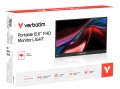 Verbatim Portable 15.6" FHD Monitor LIGHT Przenośny monitor Czarny 39,6 cm (15.6") LCD 1920 x 1080 px - 2951104