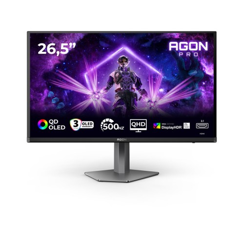 AOC AGON PRO AG276QKD2 monitor komputerowy 67,3 cm (26.5") 2560 x 1440 px Quad HD QD-OLED Czarny, Szary - 2931254