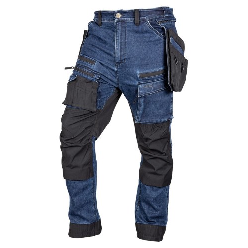 SPODNIE ROBOCZE DENIM WZMOCNIENIA CORDURA, GRANATOWE, ROZ.XL - 2953893