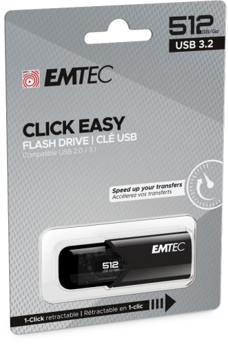 Emtec B110 Click Easy 3.2 pamięć USB 512 GB USB Typu-A 3.2 Gen 2 (3.1 Gen 2) Czarny - 2954553