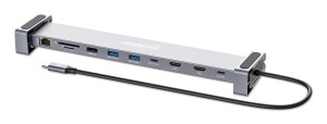 Manhattan 190398 stacja dokująca Przewodowa USB 3.2 Gen 1 (3.1 Gen 1) Type-C Szary