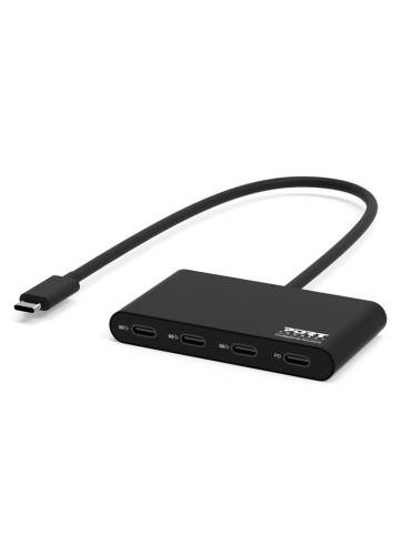 Port Designs 900147 huby i koncentratory USB Type-C 5000 Mbit/s Czarny - 2955005