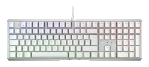 Klawiatura CHERRY XTRFY MX 3.1 - Pełny rozmiar - Podświetlenie - USB-C - QWERTZ - Niemiecki - Przełącznik kluczykowy: CHERRY MX2A Brązowy - biały - 2955108