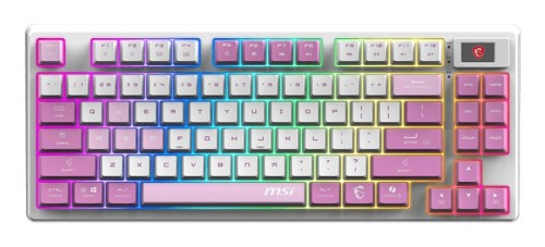 MSI FORGE GK600 TKL WIRELESS VIOLET klawiatura Gaming USB + Bluetooth QWERTY Hiszpański Różowy, Fioletowy, Biały - 2955229