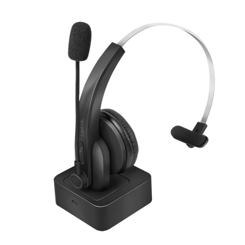 LogiLink BT0059 słuchawki/zestaw słuchawkowy Bezprzewodowy Opaska na głowę Biuro/centrum telefoniczne Bluetooth Podstawka do ładowania Czarny - 2955484