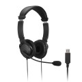 Kensington K33065WW słuchawki/zestaw słuchawkowy Przewodowa Opaska na głowę Biuro/centrum telefoniczne USB Typu-A Czarny - 2955579