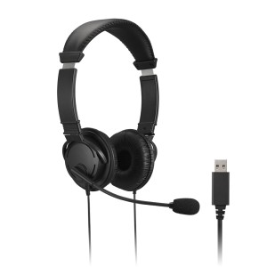 Kensington K33065WW słuchawki/zestaw słuchawkowy Przewodowa Opaska na głowę Biuro/centrum telefoniczne USB Typu-A Czarny