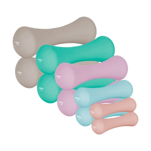Hantelki żeliwne neoprenowe zestaw 21kg (2x0.5kg+2x1kg+2x2kg+2x3kg+2x4kg), REBEL ACTIVE - 2956426