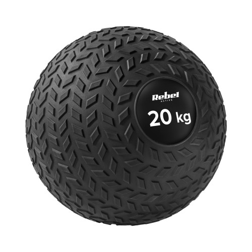 Mała piłka lekarska do ćwiczeń rehabilitacyjna Slam Ball 23cm 20kg, REBEL ACTIVE - 2956471