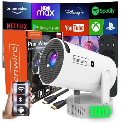 Mini Projektor Android Wifi Rzutnik Full HD Bluetooth z Baterią Zenwire K400 - 2957150