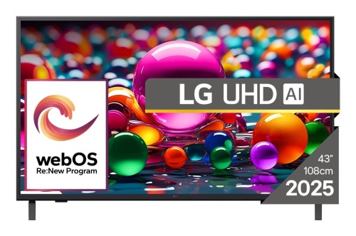 LG 43UA74003LB Telewizor 109,2 cm (43") 4K Ultra HD Smart TV Wi-Fi Czarny - 2958722