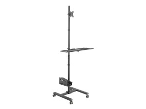 Wyposażenie - Wózek na płaski panel / obudowa komputera - plastikowa, stal nierdzewna - rozmiar ekranu: 43,2-81,3 cm (17"-32") - wolnostojący