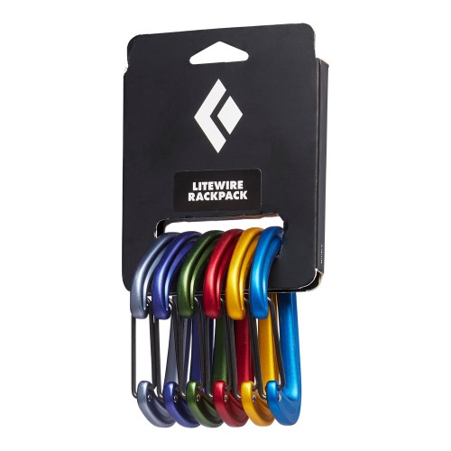 Black Diamond Litewire Rackpack Zapięcie z blokadą W kształcie litery D Stal Niebieski, Zielony, Czerwony, Żółty 6 szt. - 2941123