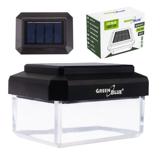 GREENBLUE LAMPA SOLARNA LED NA SŁUPEK 60X40MM, DASZEK KOPERTOWY, 3200K GB125 WW - 2933961