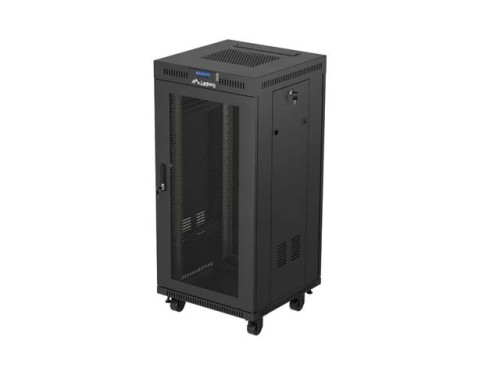 LANBERG SZAFA INSTALACYJNA RACK STOJĄCA 19" 24U 600X600 CZARNA DRZWI PERFOROWANE LCD (FLAT PACK) V2 - 2937691