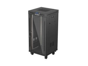 LANBERG SZAFA INSTALACYJNA RACK STOJĄCA 19" 24U 600X600 CZARNA DRZWI PRZESZKLONE LCD (FLAT PACK) V2