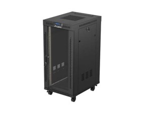 LANBERG SZAFA INSTALACYJNA RACK STOJĄCA 19" 24U 600X800 CZARNA DRZWI PRZESZKLONE LCD (FLAT PACK) V2