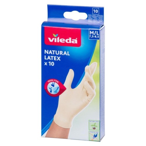 Rękawice lateksowe Vileda Natural Latex S/M 10 szt. - 2936676