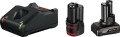 Bosch 1 x GBA 12V 2.0Ah + 1 x GBA 12V 4.0Ah + GAL 12V-40 Professional ładowarka akumulatorów Akumulator do domowego użytku Prąd przemienny - 2919012