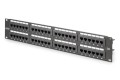 Digitus Panel krosowy (patch panel) 19'' 48x RJ45, LSA pion, kat.6, nieekranowany, 2U, czarny, prowadnica kabli, pola opisowe - 2937409