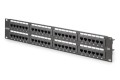 Digitus Panel krosowy (patch panel) 19'' 48x RJ45, LSA pion, kat.6, nieekranowany, 2U, czarny, prowadnica kabli, pola opisowe - 2937403