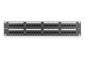 Digitus Panel krosowy (patch panel) 19'' 48x RJ45, LSA pion, kat.6, nieekranowany, 2U, czarny, prowadnica kabli, pola opisowe - 2937407