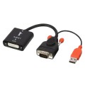 Lindy 38184 adapter kablowy 0,2 m DVI-D VGA (D-Sub) + USB Czarny, Pomarańczowy - 2926076