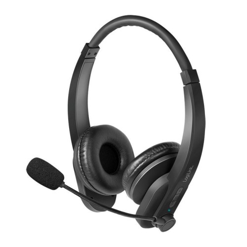 LogiLink BT0060 słuchawki/zestaw słuchawkowy Bezprzewodowy Opaska na głowę Biuro/centrum telefoniczne Bluetooth Czarny - 2935239