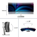 Philips 5000 series 49B2U5900C/00 monitor komputerowy 124 cm (48.8") 5120 x 1440 px Dual QHD LCD Czarny - 2931628