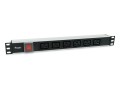 Equip 333319 rozdzielacz zasilania PDU 6 x gniazdo sieciowe 1U Czarny - 2937454