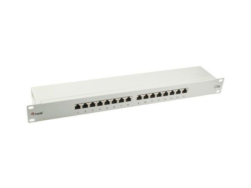 Equip 19" Patchpanel 16xRJ45 Cat5e FTP 1U    1000MHz RAL7035 - 2937434